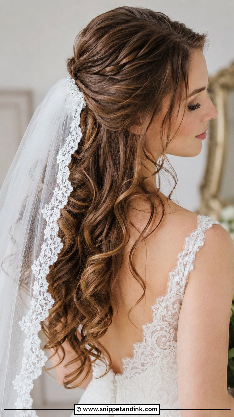 Curled Bridal Hair With Veil - Snippet and Ink - 20 Curled Hairstyles for Wedding