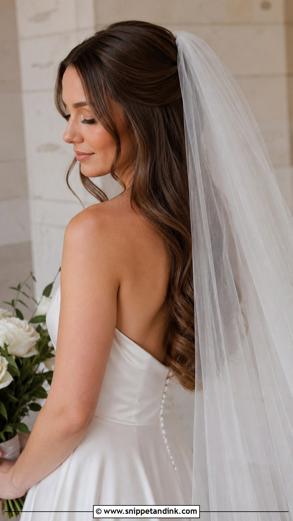 Curled Hair Down With Veil - Snippet and Ink - 20 Curled Wedding Hair Down Ideas