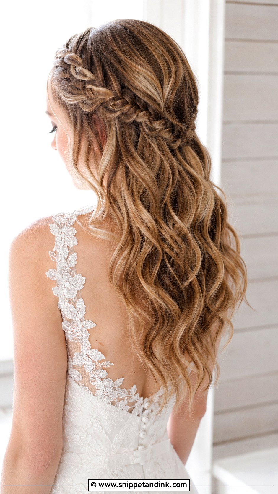 Curled Hair With Braid Detail - Snippet and Ink - 20 Curled Wedding Hair Down Ideas