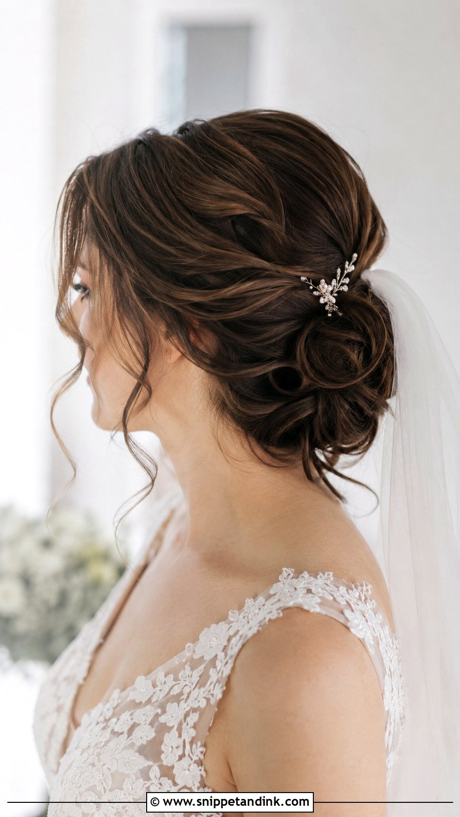 Curled Low Bun Wedding Hair - Snippet and Ink - 20 Curled Hairstyles for Wedding