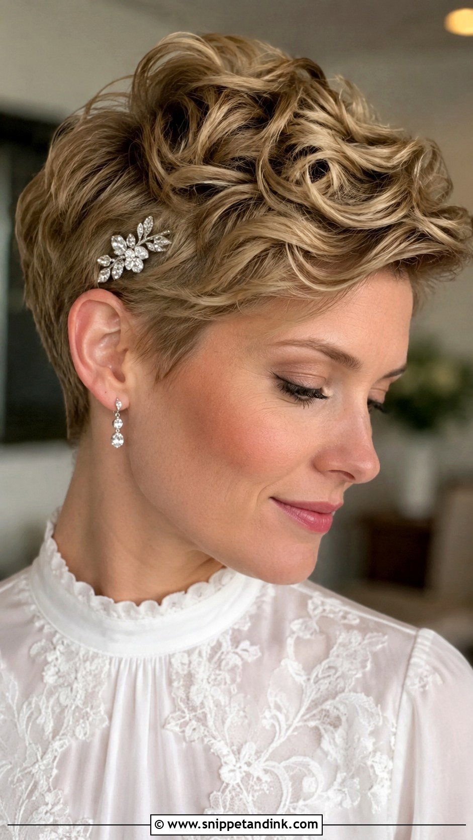 Curled Pixie Wedding Hair - Snippet and Ink - 20 Curled Hairstyles for Wedding