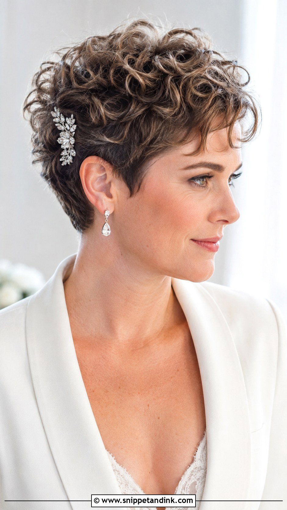 Curled Pixie Wedding Hairstyle For Thinning Hair - Snippet and Ink - 15 Wedding Hairstyles for Thinning Hair