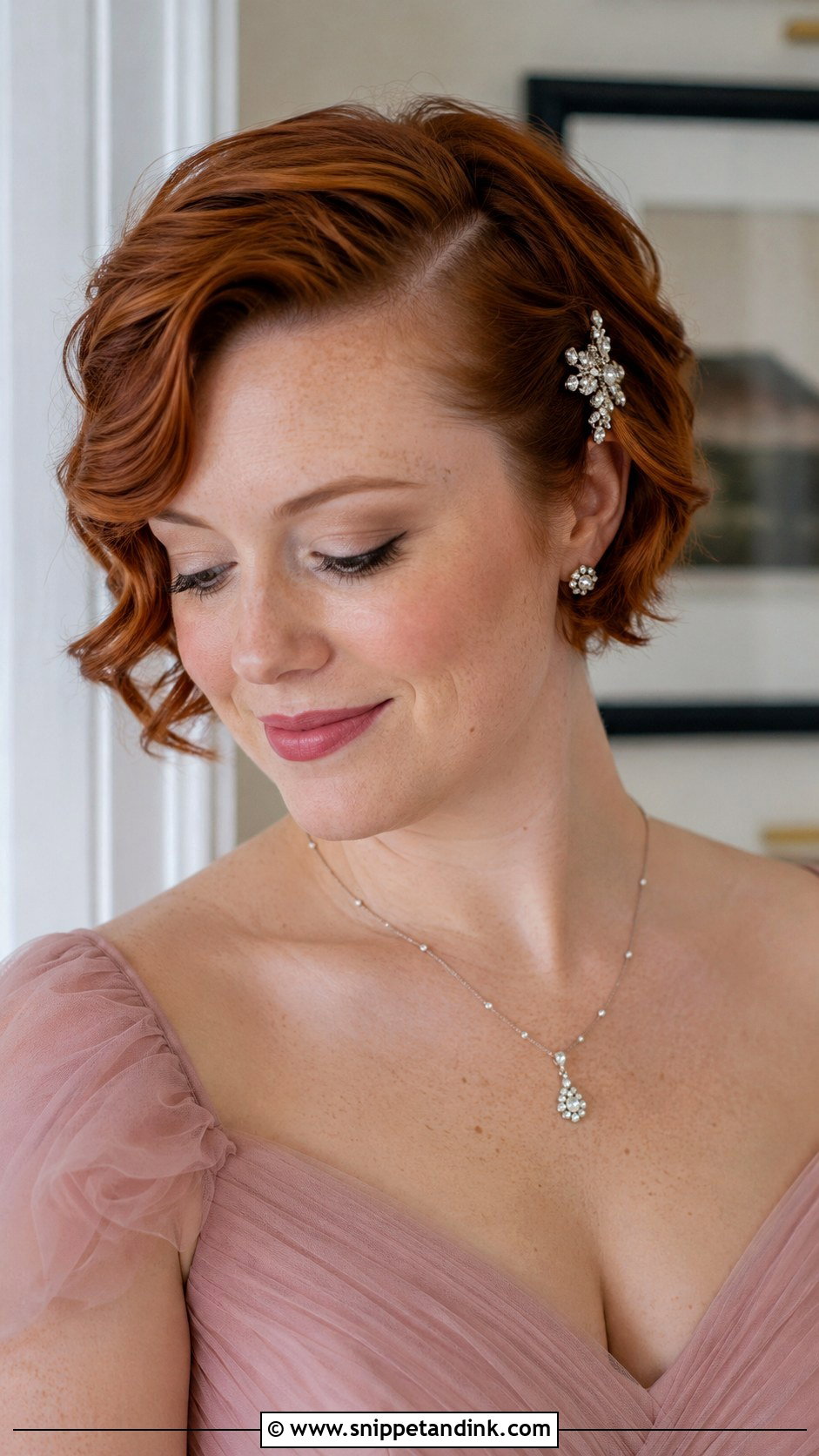Curled Pixie With Side Part - Snippet and Ink - 25 Wedding Guest Short Hairstyles