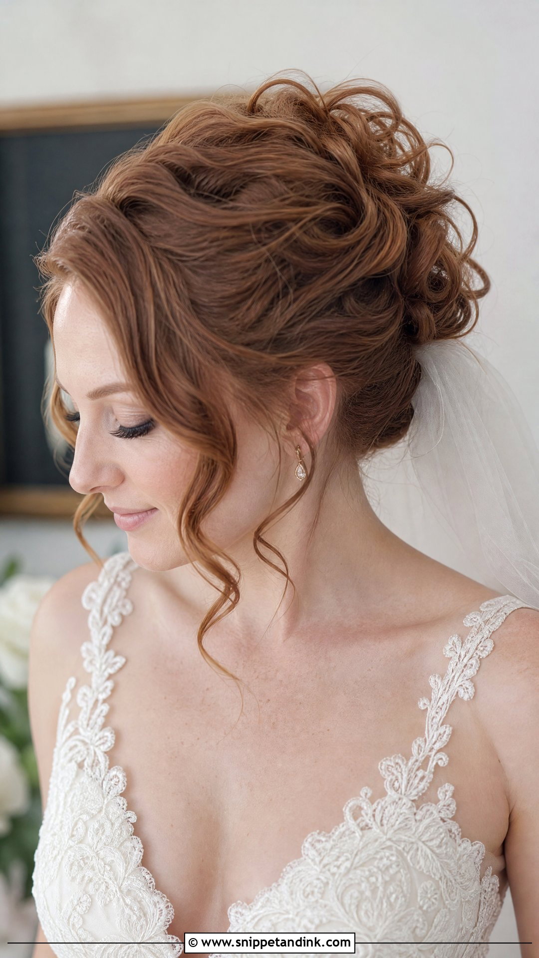 Curled Updo Wedding Hair - Snippet and Ink - 15 Curled Hair Wedding Styles