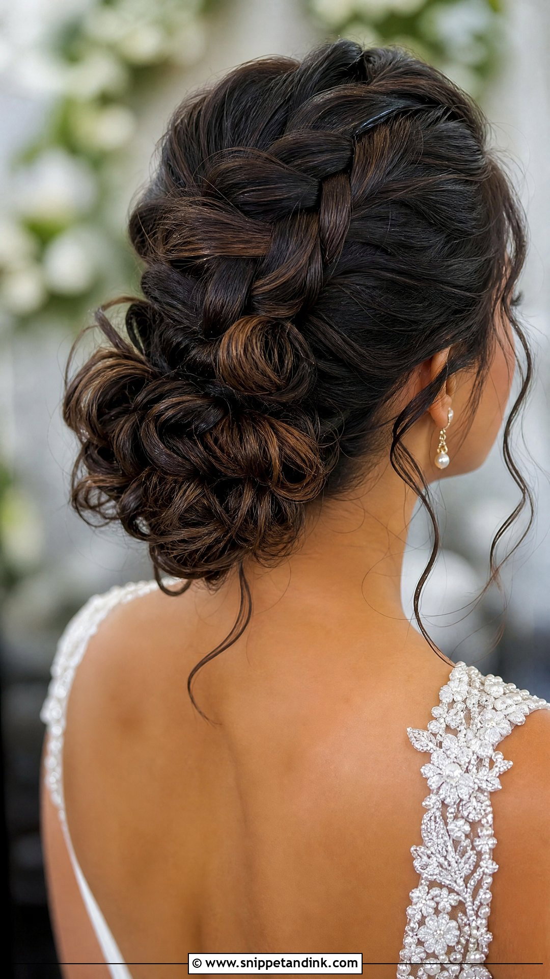 Curls With Inverted French Braid - Snippet and Ink - 30 Wedding Hairstyles for Curly Hair