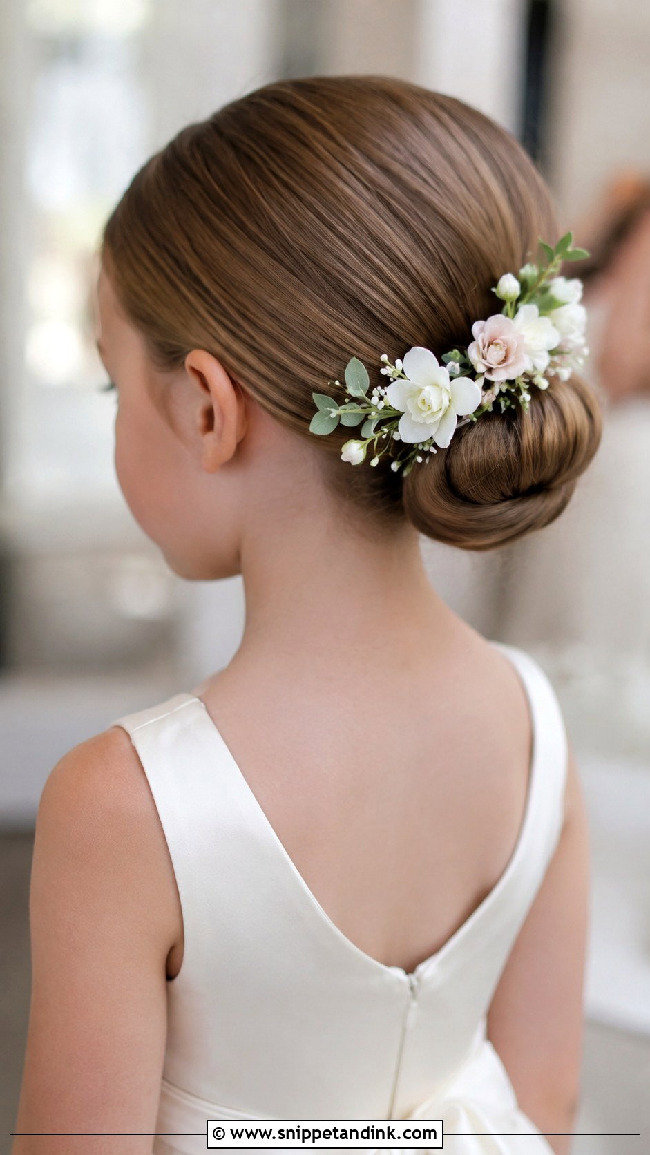 Curls With Jeweled Hairpins - Snippet and Ink - 30 Kids Wedding Hair Ideas