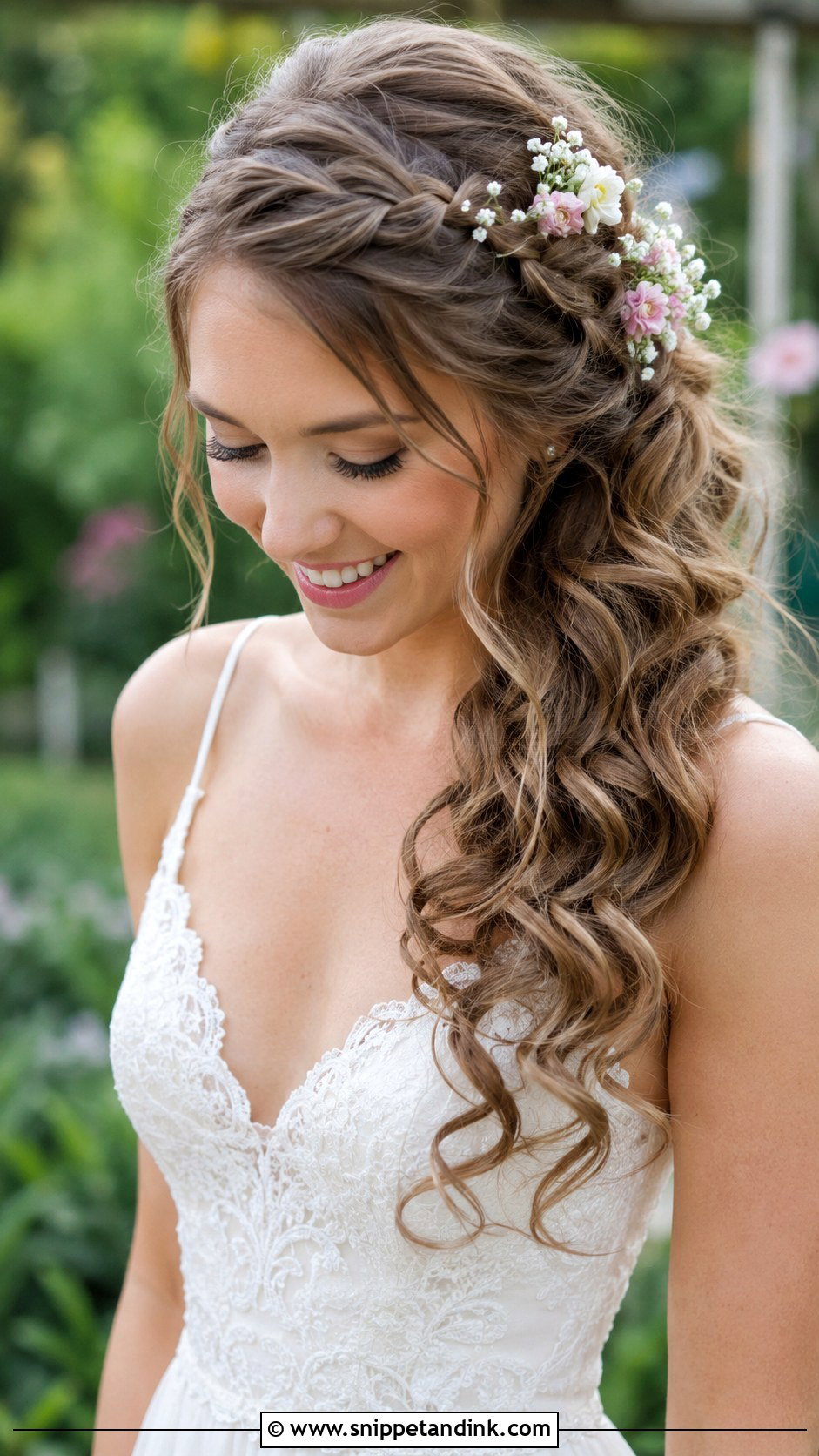 Curls With Side Braid Detail - Snippet and Ink - 25 Wedding Curls