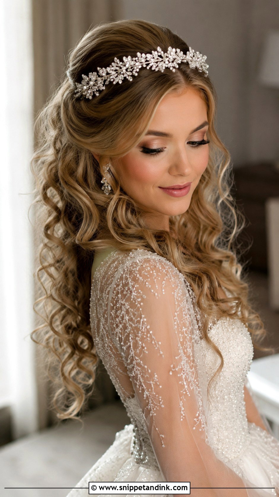 Curls With a Sparkly Headband - Snippet and Ink - 25 Wedding Hair Curls