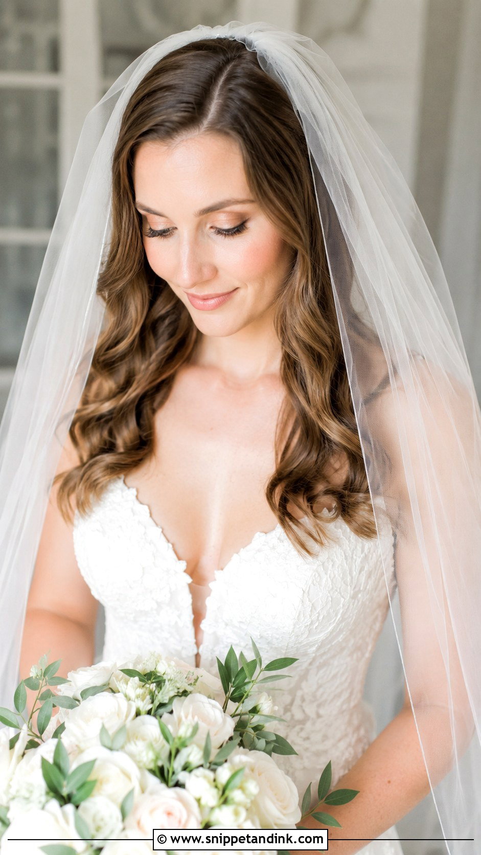 Curls With a Veil - Snippet and Ink - 20 Bride Hair Down Curls