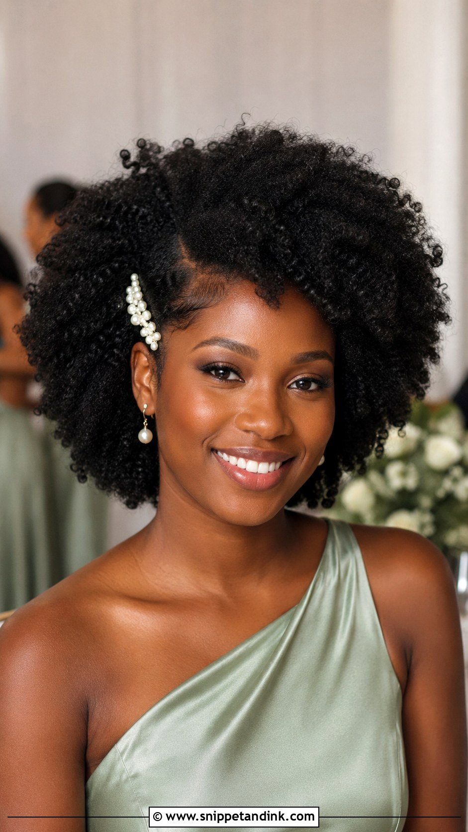 Curly Afro Bridesmaid Hair - Snippet and Ink - 20 Naturally Curly Bridesmaid Hairstyles