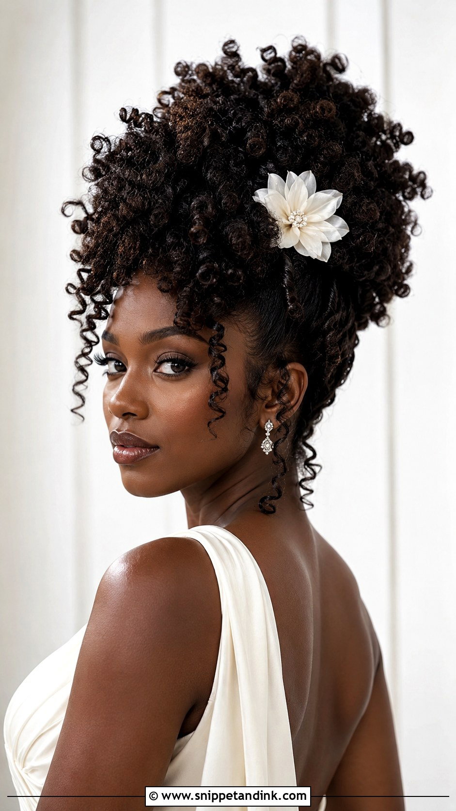 Curly Afro Updo - Snippet and Ink - 35 Engagement Hairstyles