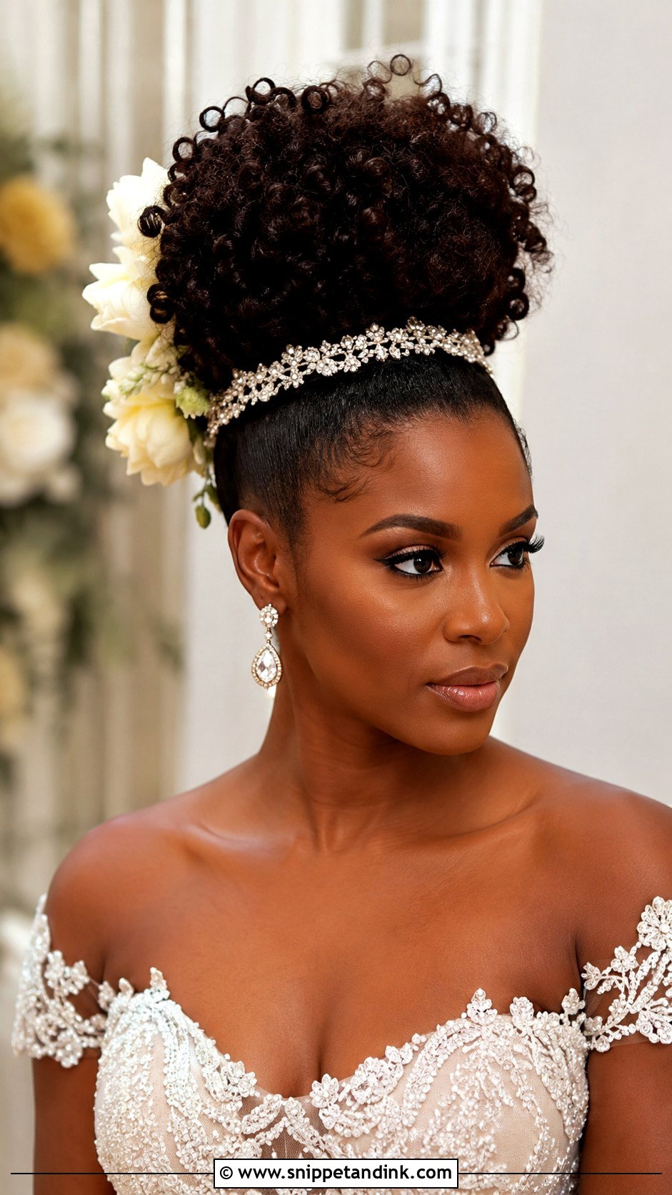Curly Afro Updo - Snippet and Ink - 20 Hair Up for Wedding Ideas