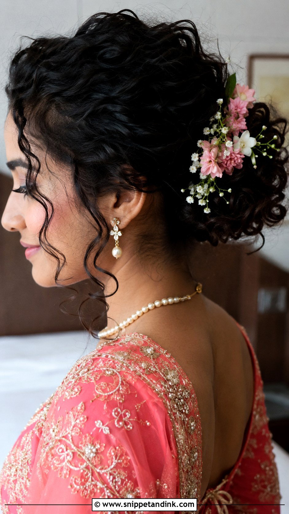 Curly Back Bun - Snippet and Ink - 20 Latest Indian Wedding Bridal Hairstyle Ideas