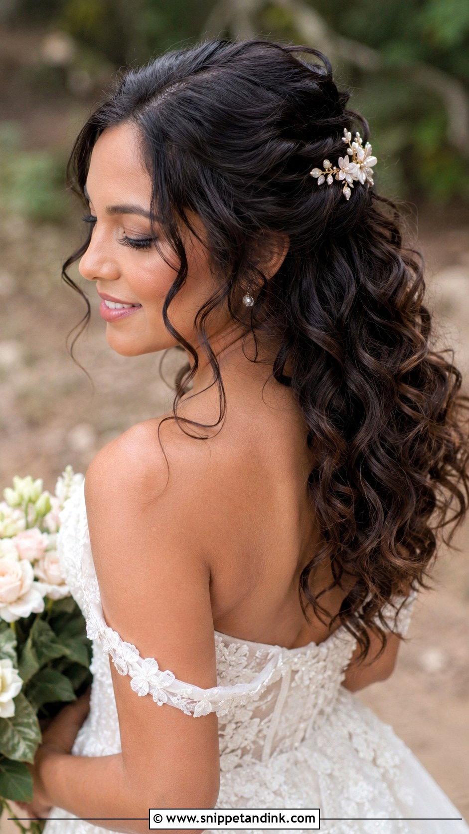 Curly Beach Waves Bridal Hair - Snippet and Ink - 20 Beach Waves Bridal Hair