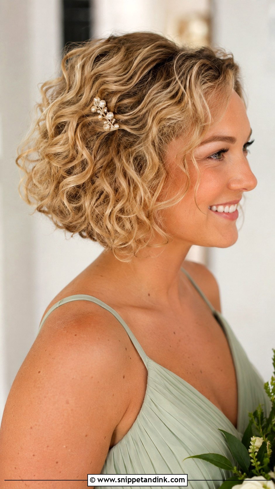 Curly Bob Bridesmaid Hair - Snippet and Ink - 20 Naturally Curly Bridesmaid Hairstyles