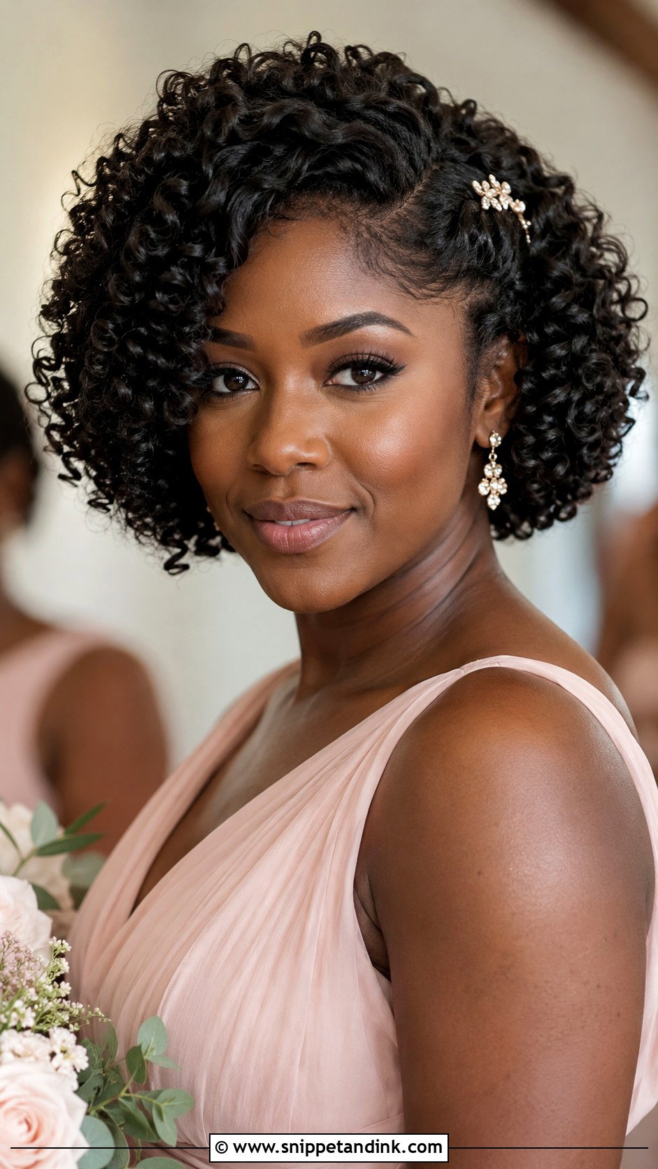 Curly Bob Bridesmaid Hairstyle - Snippet and Ink - 30 Short Hair Bridesmaid Hairstyles