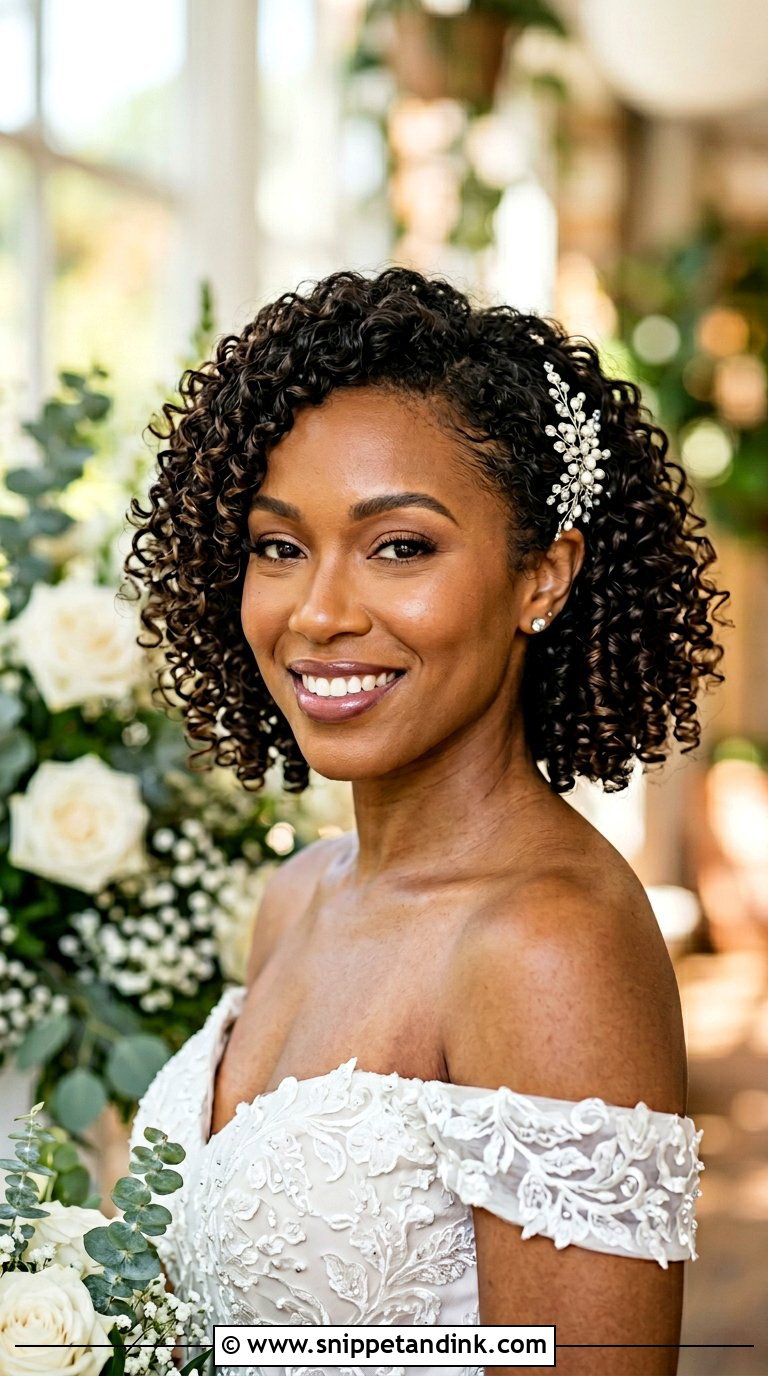 Curly Bob Press Out - Snippet and Ink - 20 Black Wedding Hair Ideas