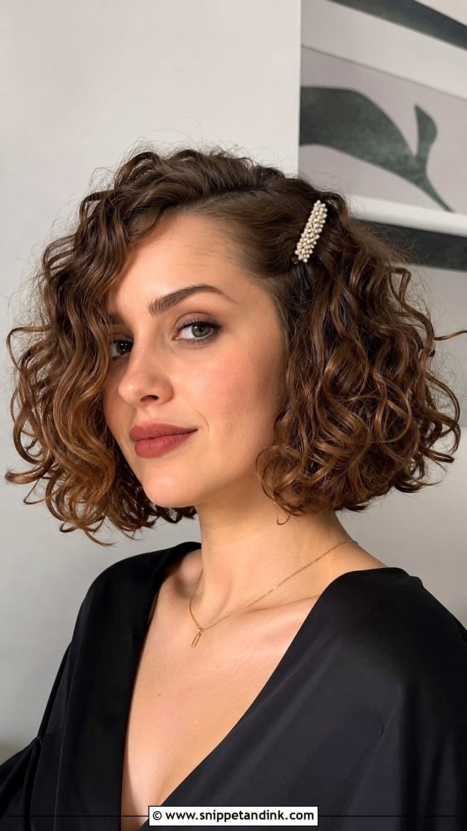 Curly Bob Styled Down - Snippet and Ink - 25 Curly Hairstyles for Wedding Guest