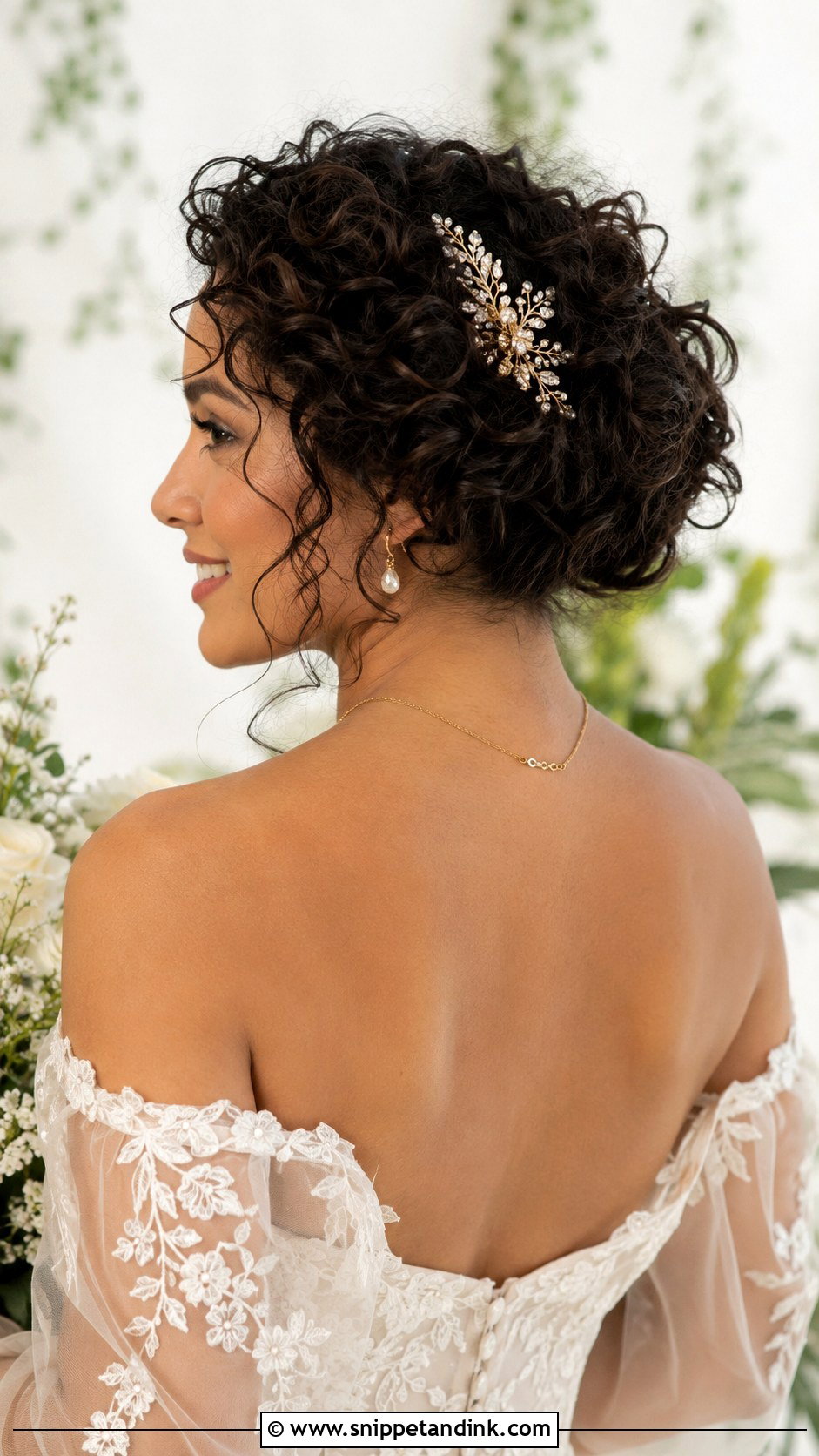 Curly Bob Updo - Snippet and Ink - 20 Easy Short Hair Updo Wedding Ideas