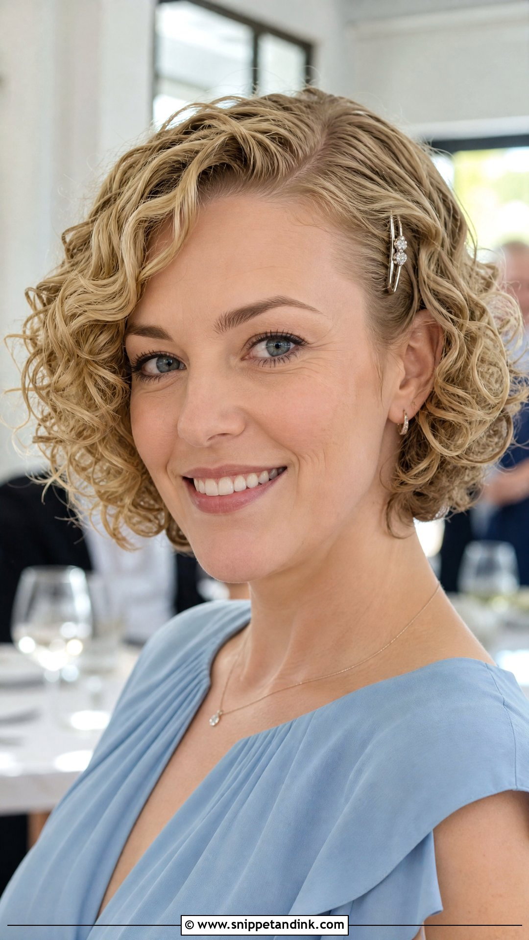 Curly Bob Wedding Guest Hair - Snippet and Ink - 15 Curly Hairstyles for a Wedding Guest