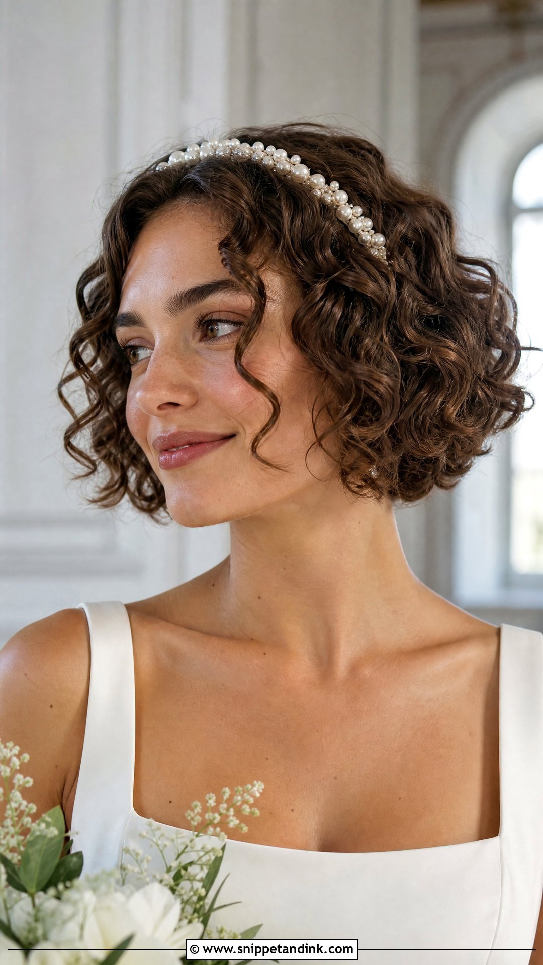Curly Bob Wedding Hair - Snippet and Ink - 15 Curls Hair Styles for Wedding