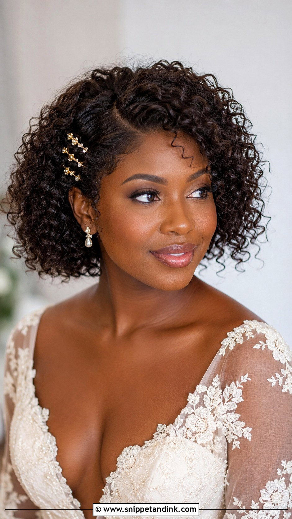 Curly Bob Wedding Hair - Snippet and Ink - 20 Bob Hair Wedding Styles