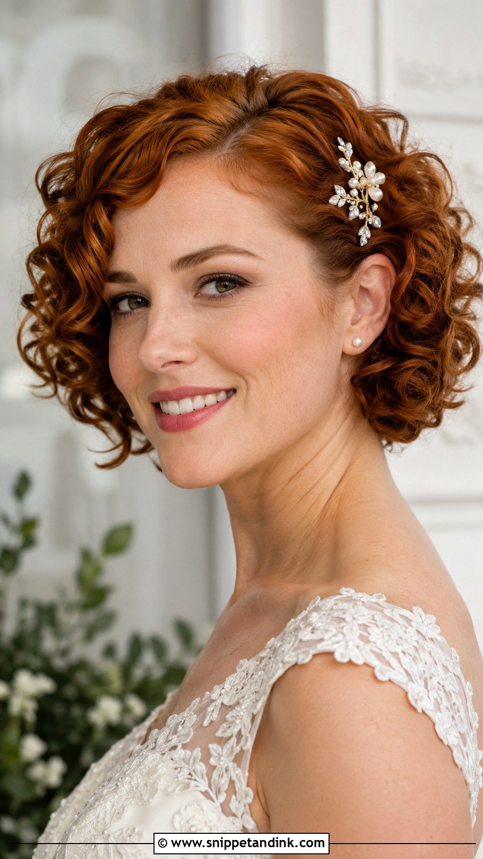 Curly Bob Wedding Hair - Snippet and Ink - 20 Hairstyles for Curly Hair for Wedding