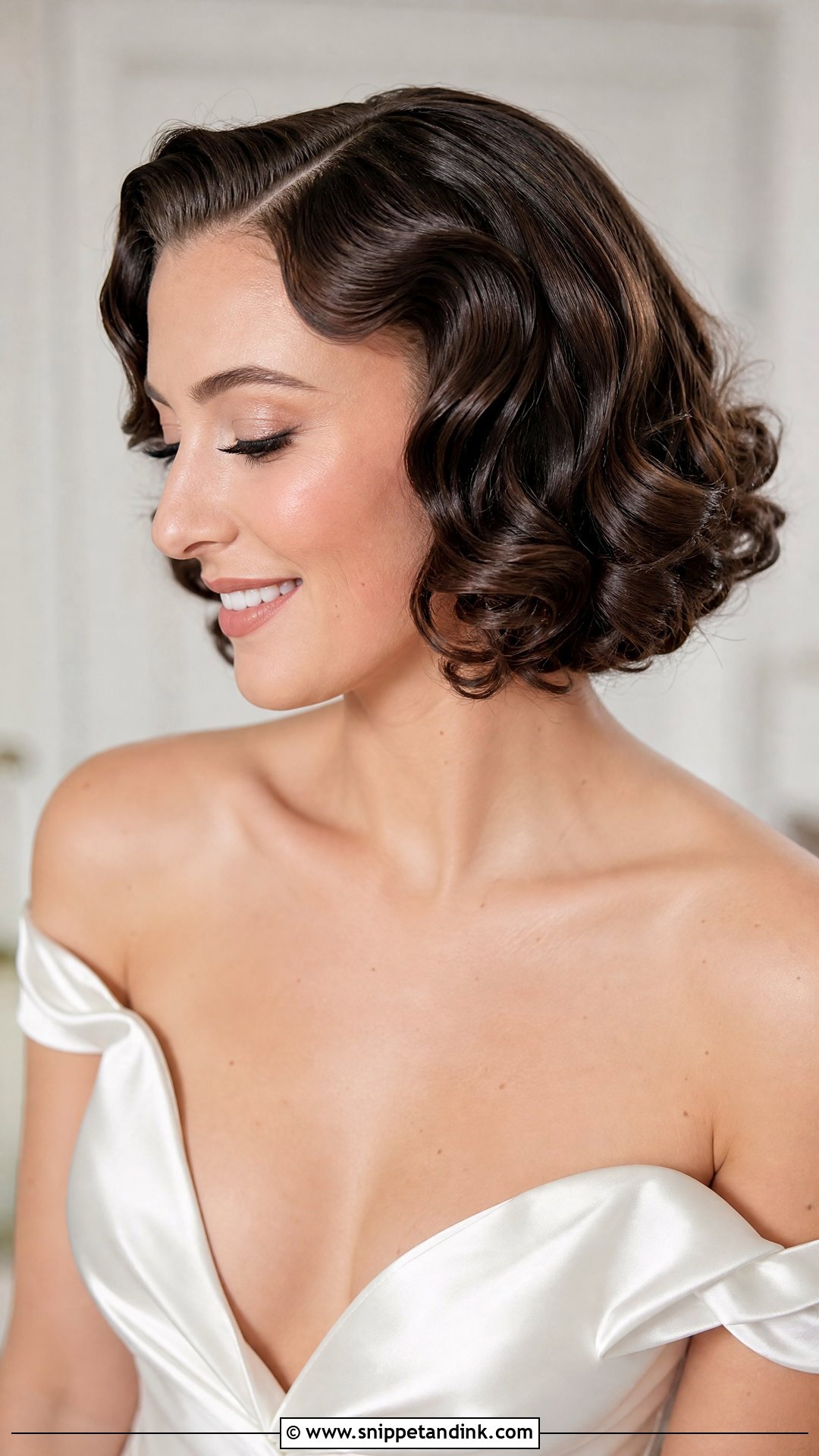Curly Bob Wedding Hair With Finger Waves - Snippet and Ink - 15 Curly Bob Wedding Hairstyles