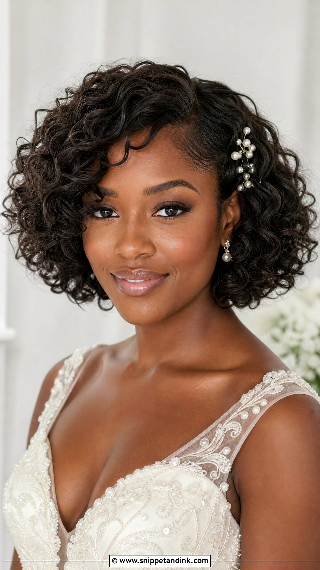 Curly Bob Wedding Hair - Snippet and Ink - 15 Bob Hair for Wedding Ideas