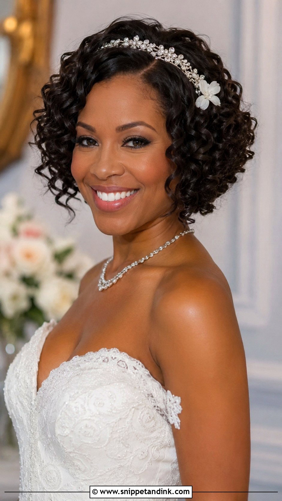 Curly Bob Wedding Hairstyle - Snippet and Ink - 30 Wedding Hairstyles Black Women