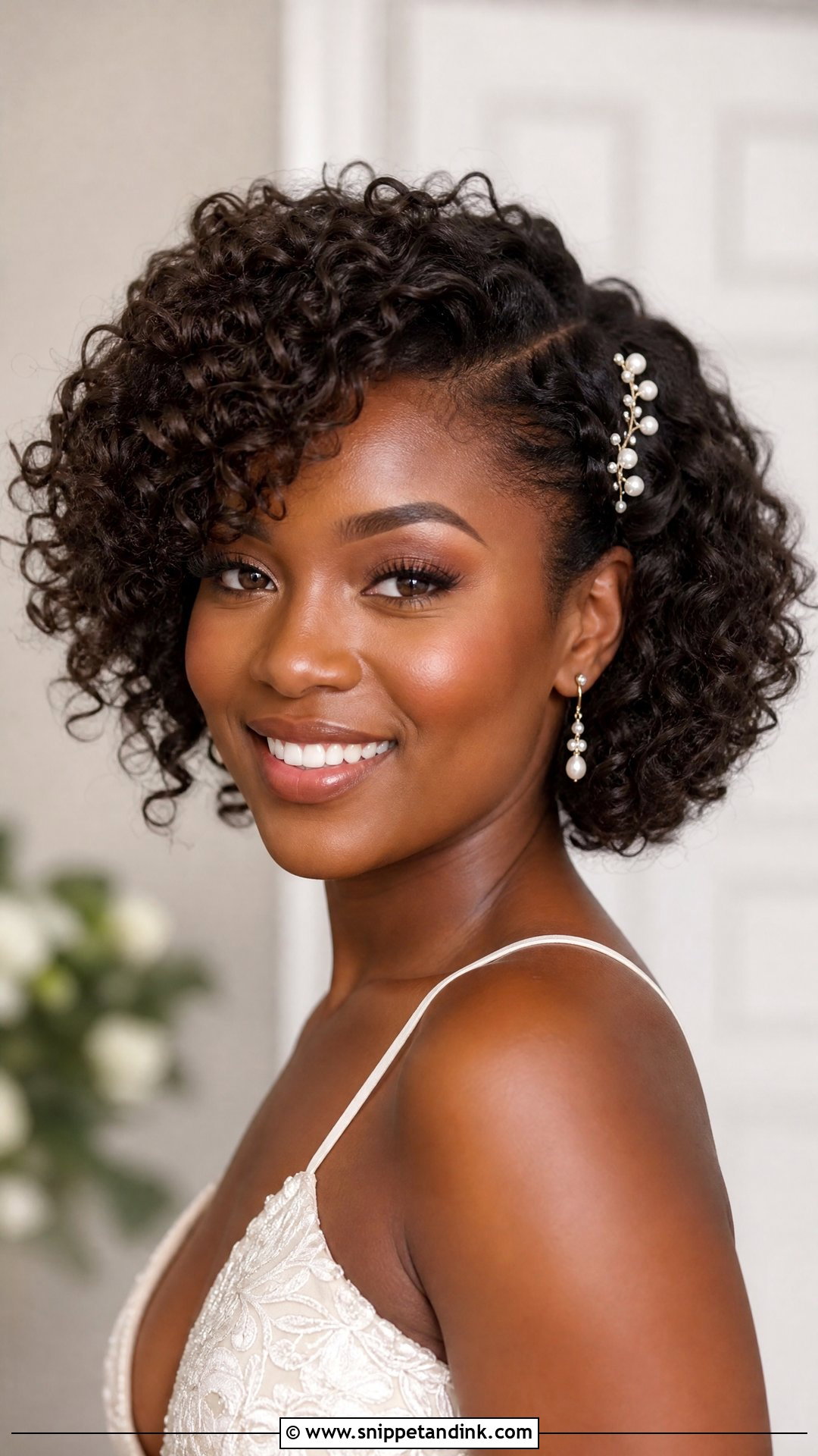 Curly Bob Wedding Hairstyle - Snippet and Ink - 15 Cute Hairstyles for Short Hair for Wedding