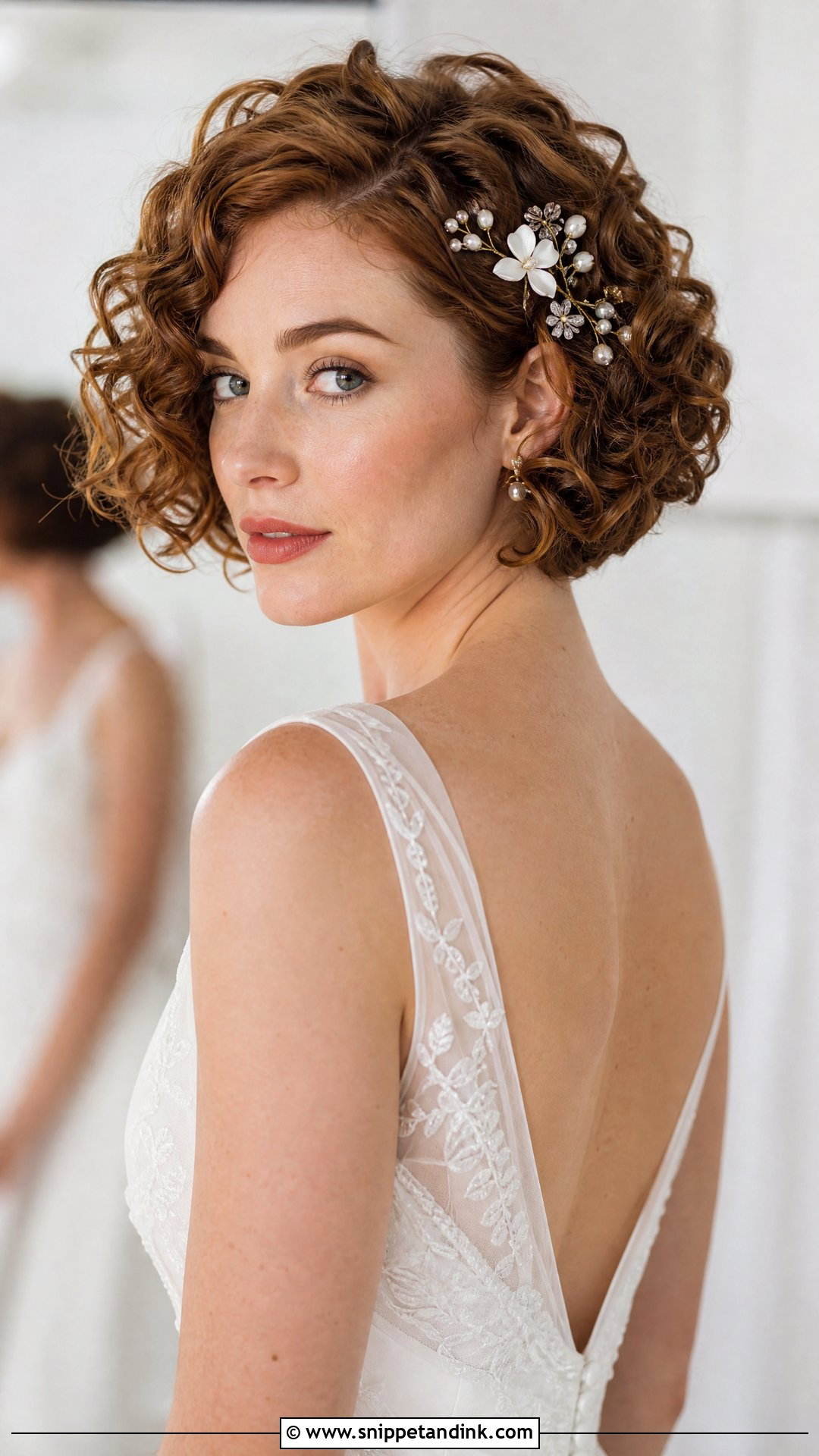 Curly Bob Wedding Hairstyle - Snippet and Ink - 20 Curly Hairstyles for a Wedding
