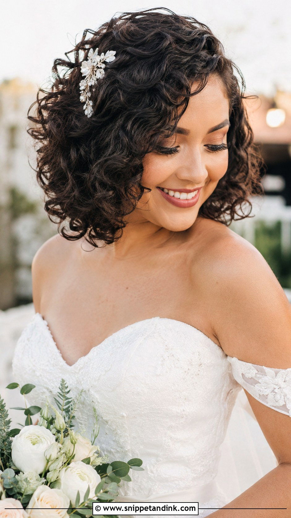 Curly Bob With Volume - Snippet and Ink - 20 Bob Bridal Hair Ideas