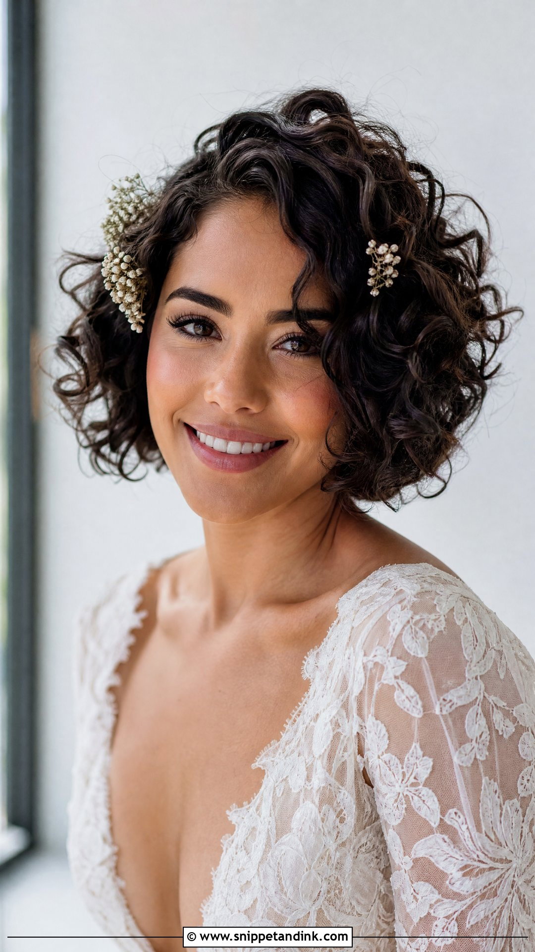 Curly Bob for Bride - Snippet and Ink - 20 Short Hairstyle for Bride Ideas