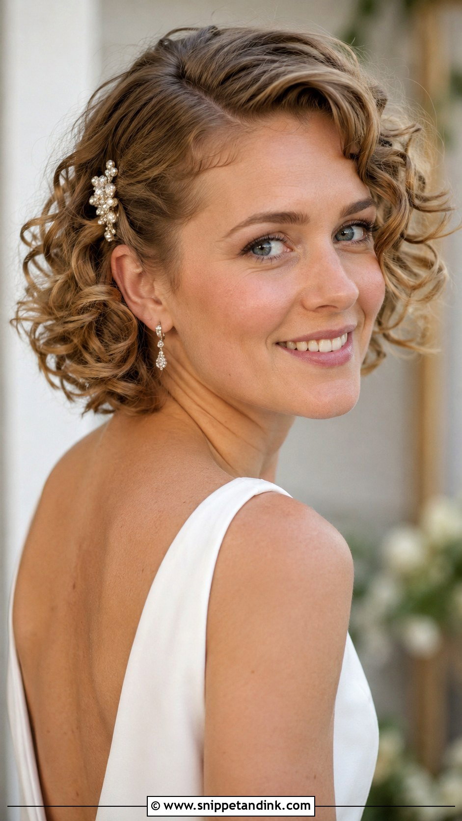 Curly Bob for Modern Bride - Snippet and Ink - 20 Curled Hair for Wedding Ideas