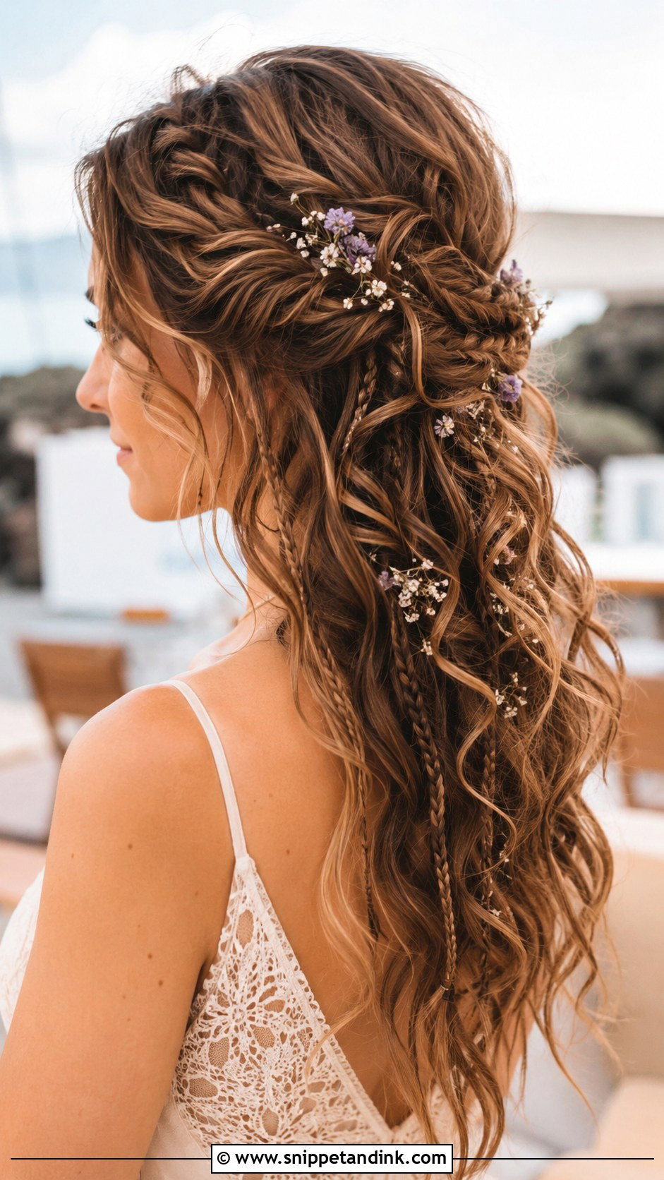 Curly Boho Braided Down Wedding Guest Hairstyle - Snippet and Ink - 25 Curly Hairstyles Wedding Guest