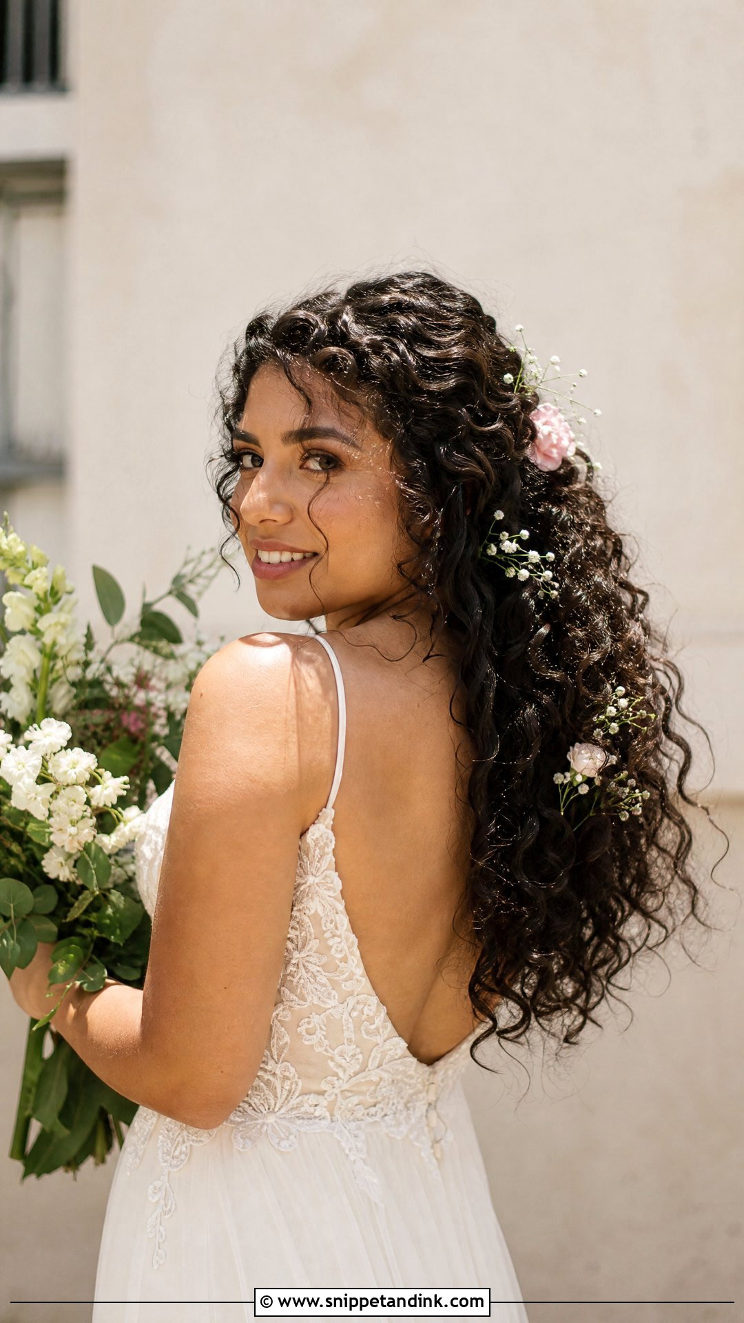 Curly Boho Bridal Hair - Snippet and Ink - 20 Bohemian Bridal Hair Ideas