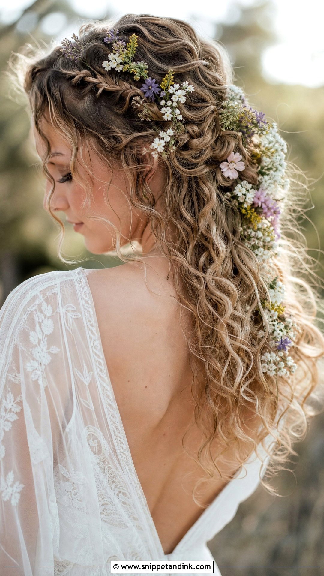 Curly Boho Wedding Hair - Snippet and Ink - 20 Natural Curly Wedding Hair Ideas