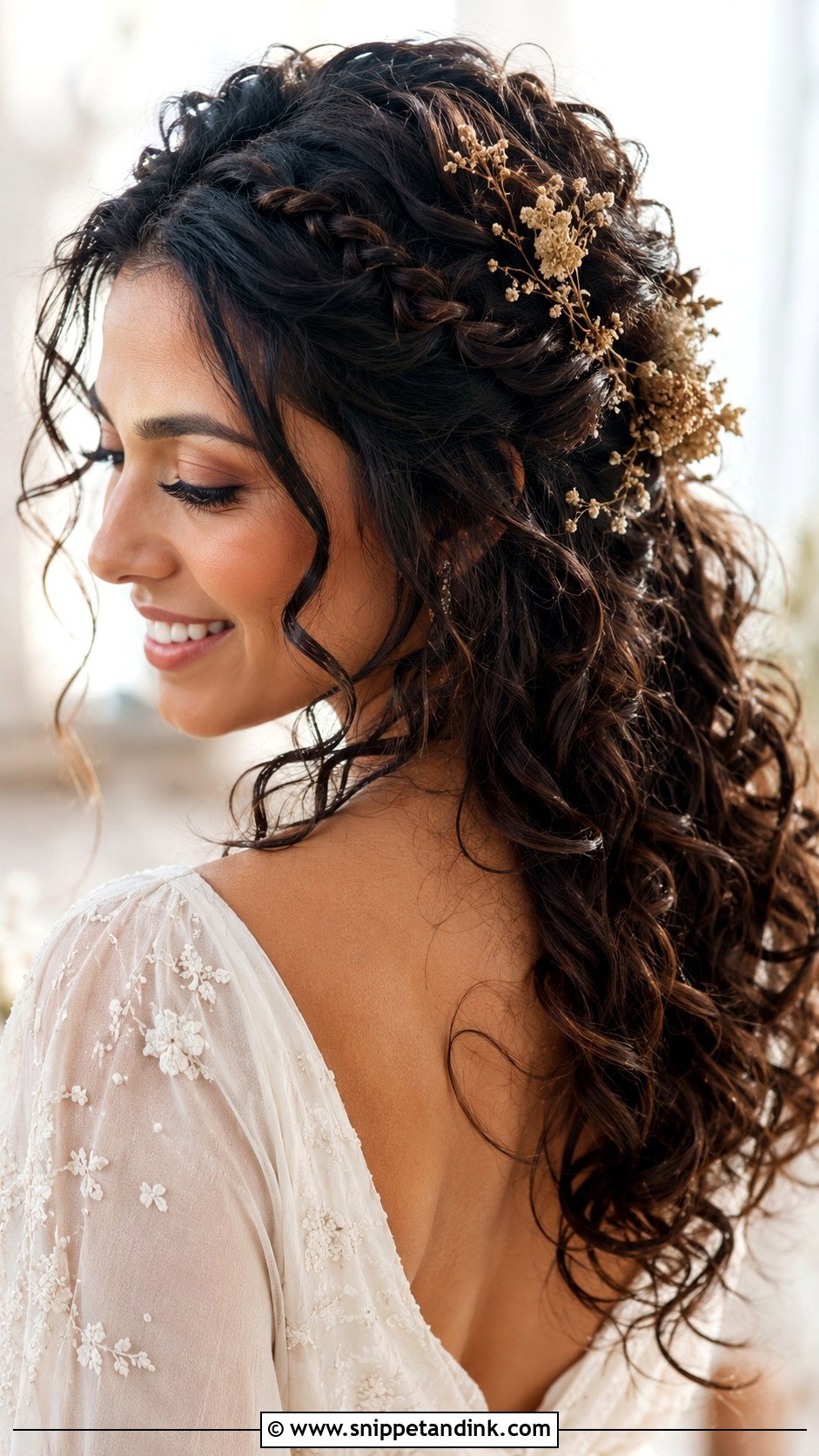 Curly Boho Wedding Hairstyle - Snippet and Ink - 20 Curly Hairstyles for Medium Hair Wedding