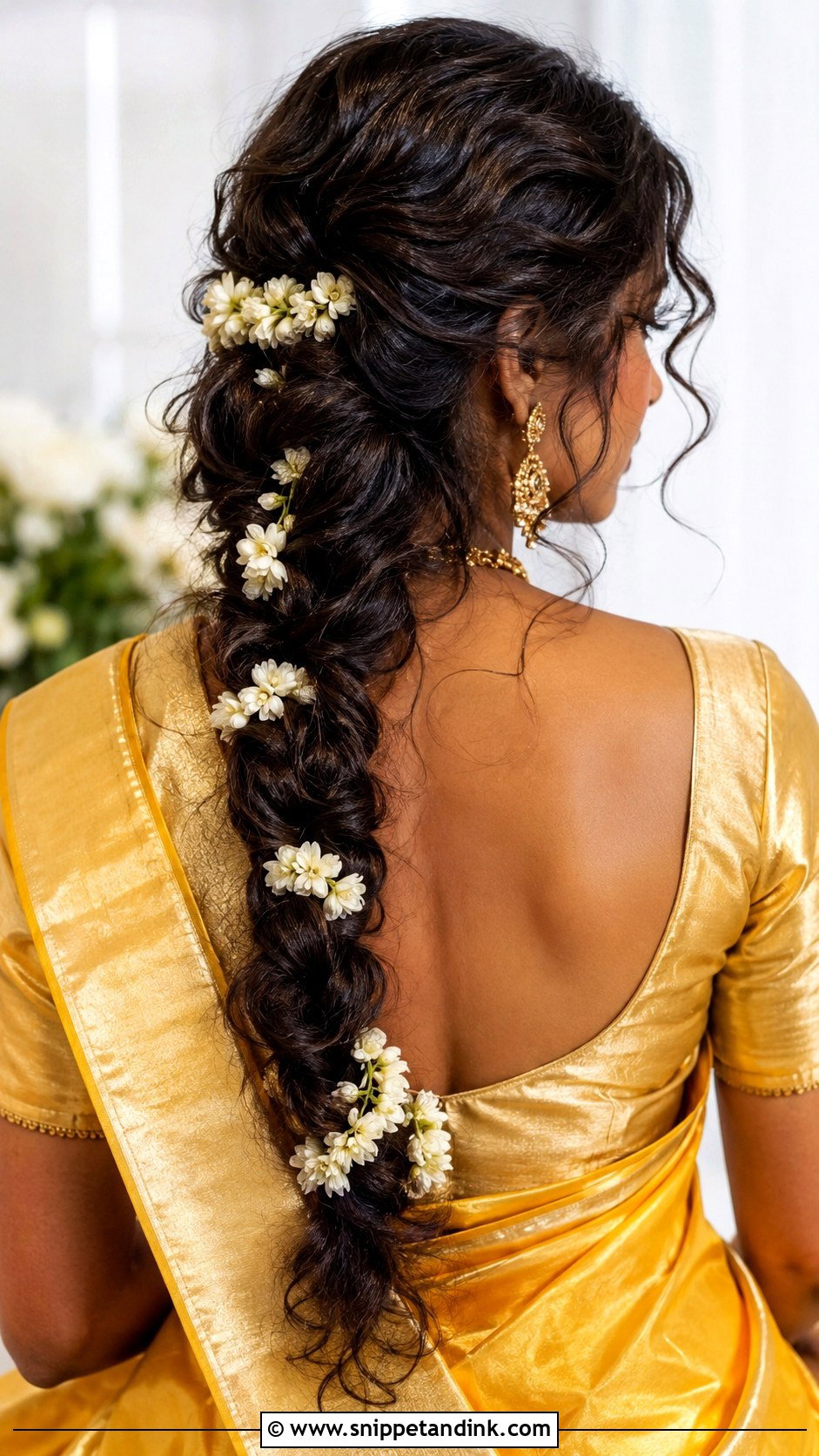 Curly Braid For Natural Texture - Snippet and Ink - 25 South Indian Wedding Braids Hairstyles