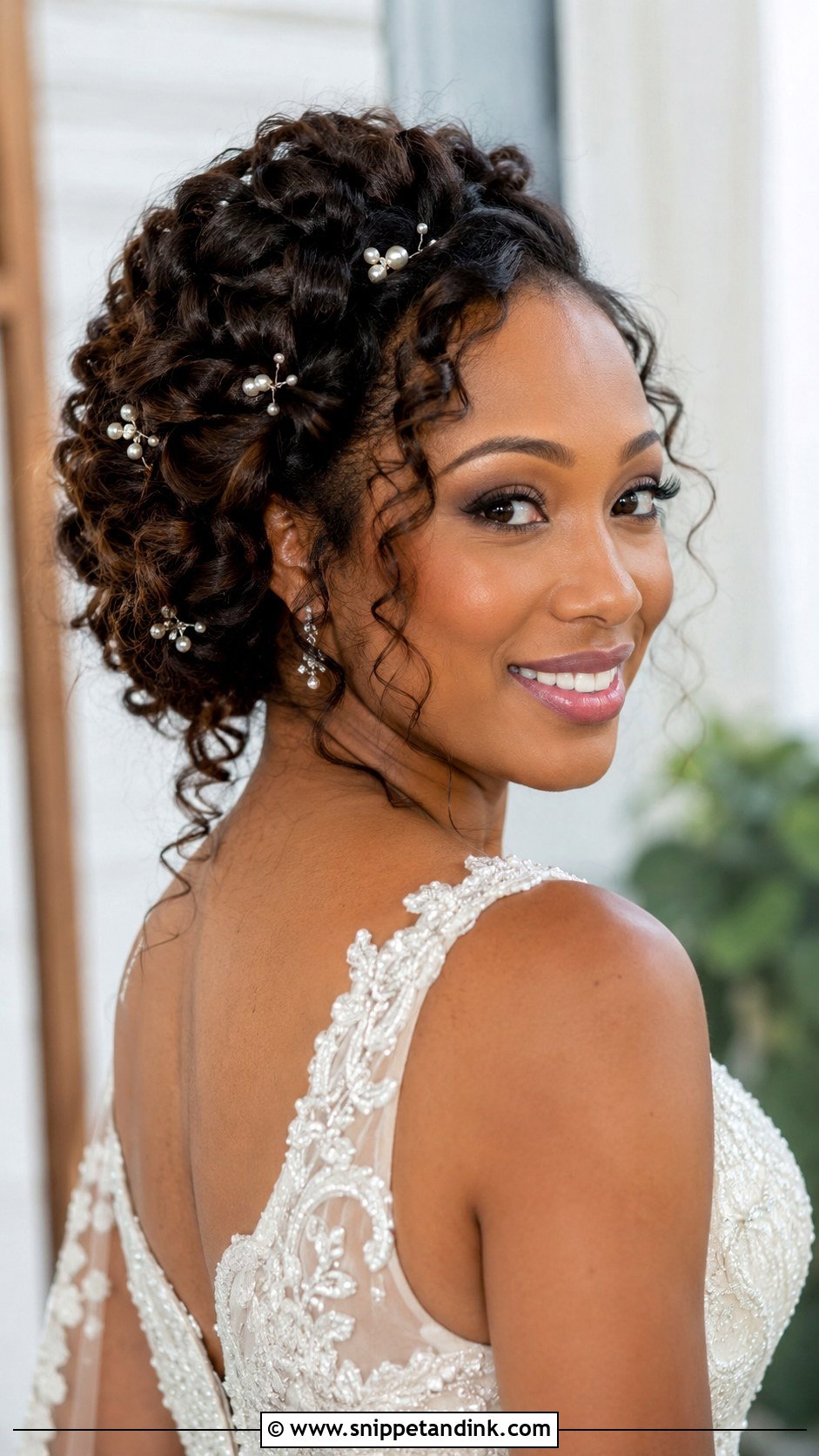 Curly Braided Bridal Updo - Snippet and Ink - 25 Curly Hair Bridal Hairstyles