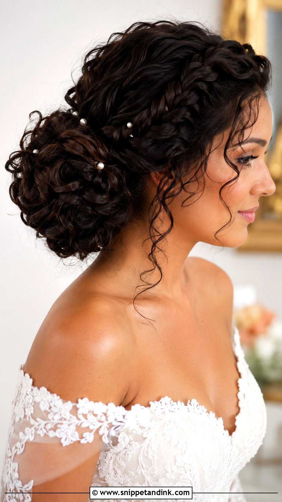 Curly Braided Wedding Updo - Snippet and Ink - 15 Wedding Updos for Curly Hair