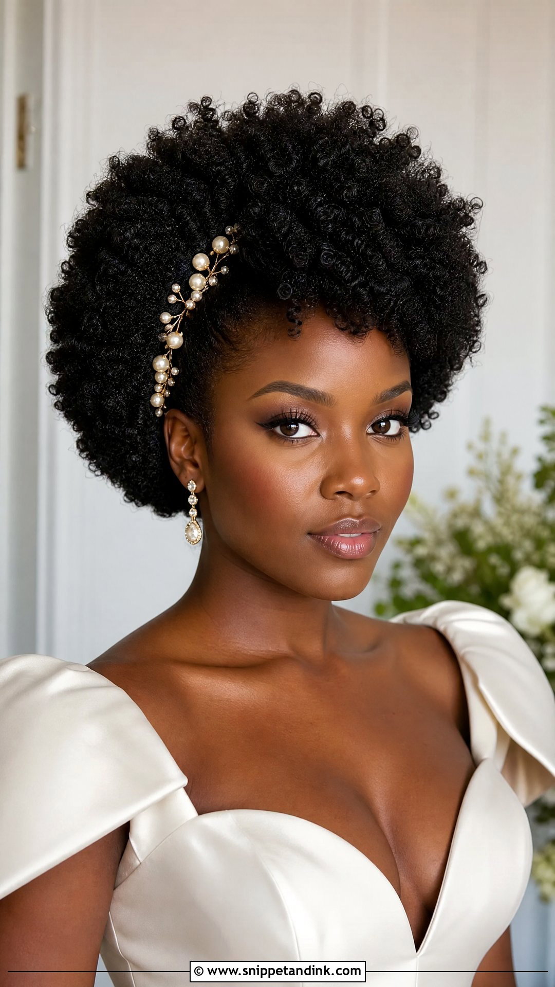 Curly Bridal Afro - Snippet and Ink - 15 Bridal Hair for Curly Hair Ideas