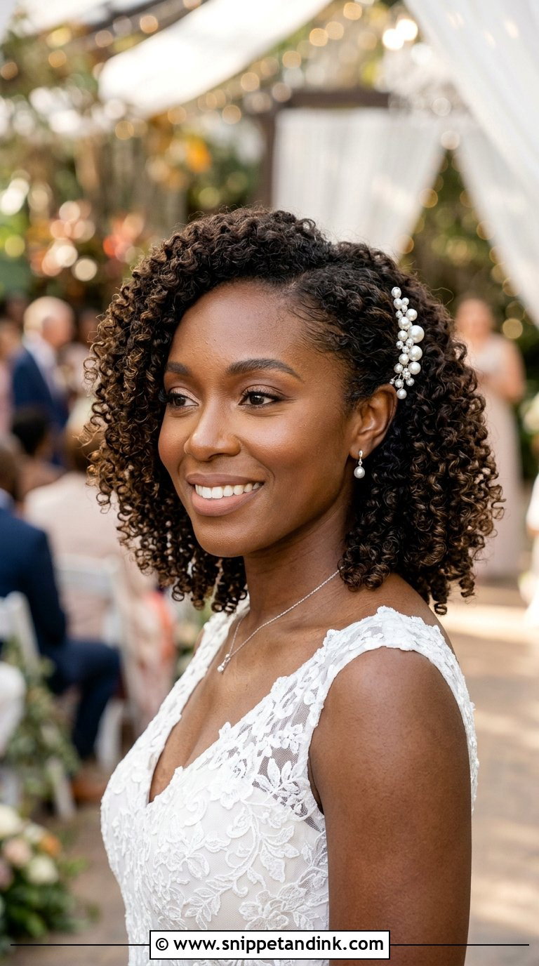 Curly Bridal Bob - Snippet and Ink - 20 Bridal Hair Short Bob Ideas