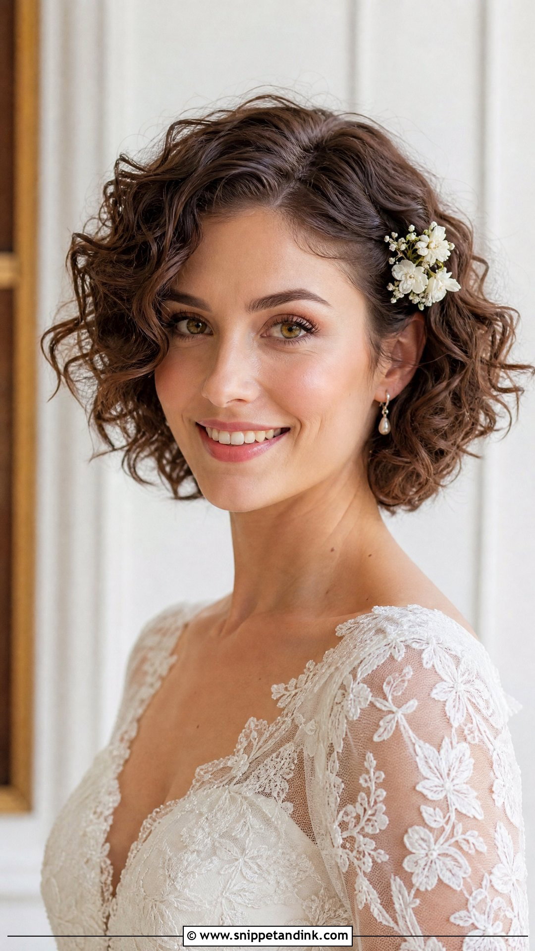 Curly Bridal Bob - Snippet and Ink - 20 Natural Curls Bridal Curly Hairstyles