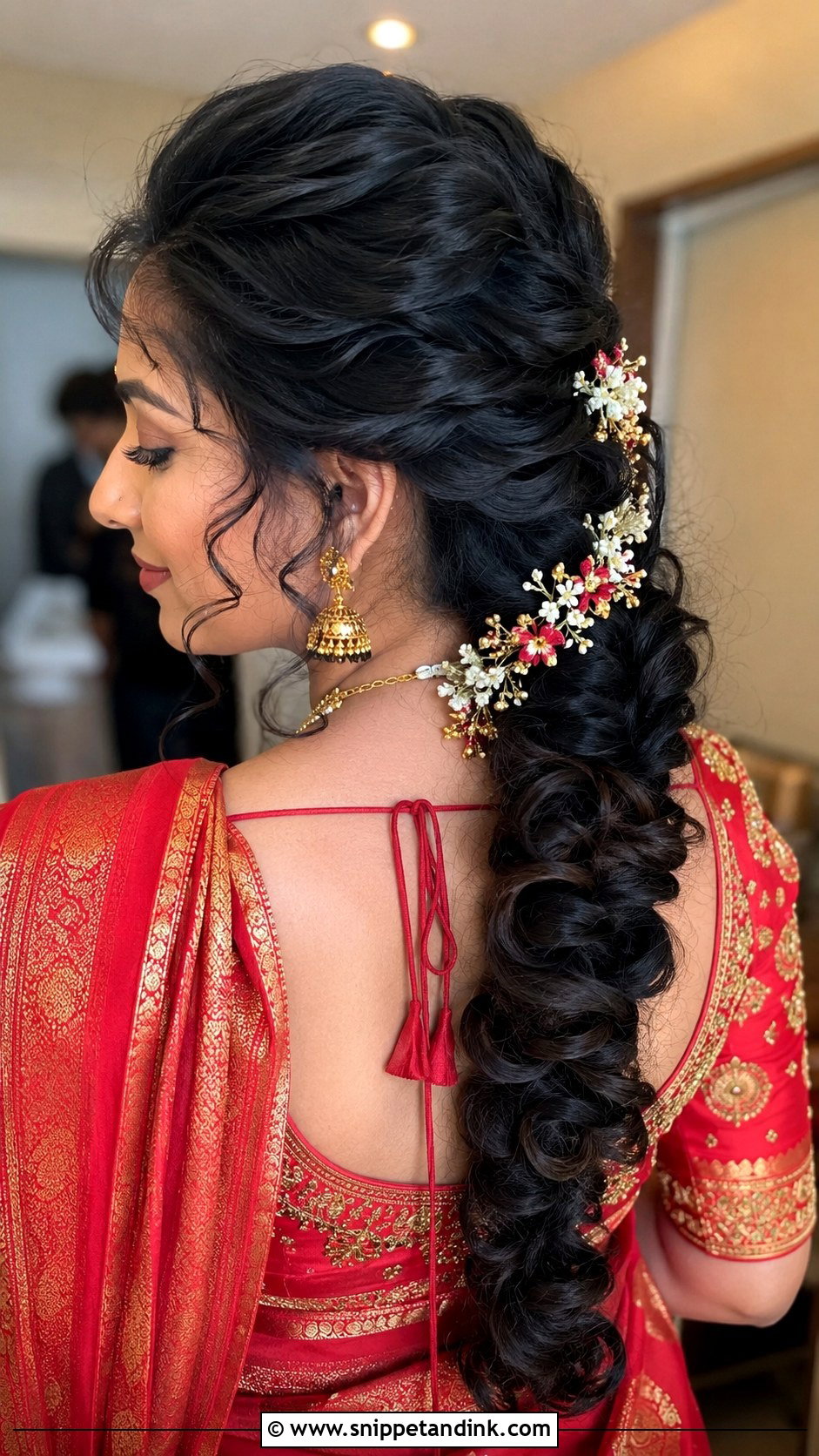 Curly Bridal Braid - Snippet and Ink - 20 Indian Curly Hair Bridal Hairstyles