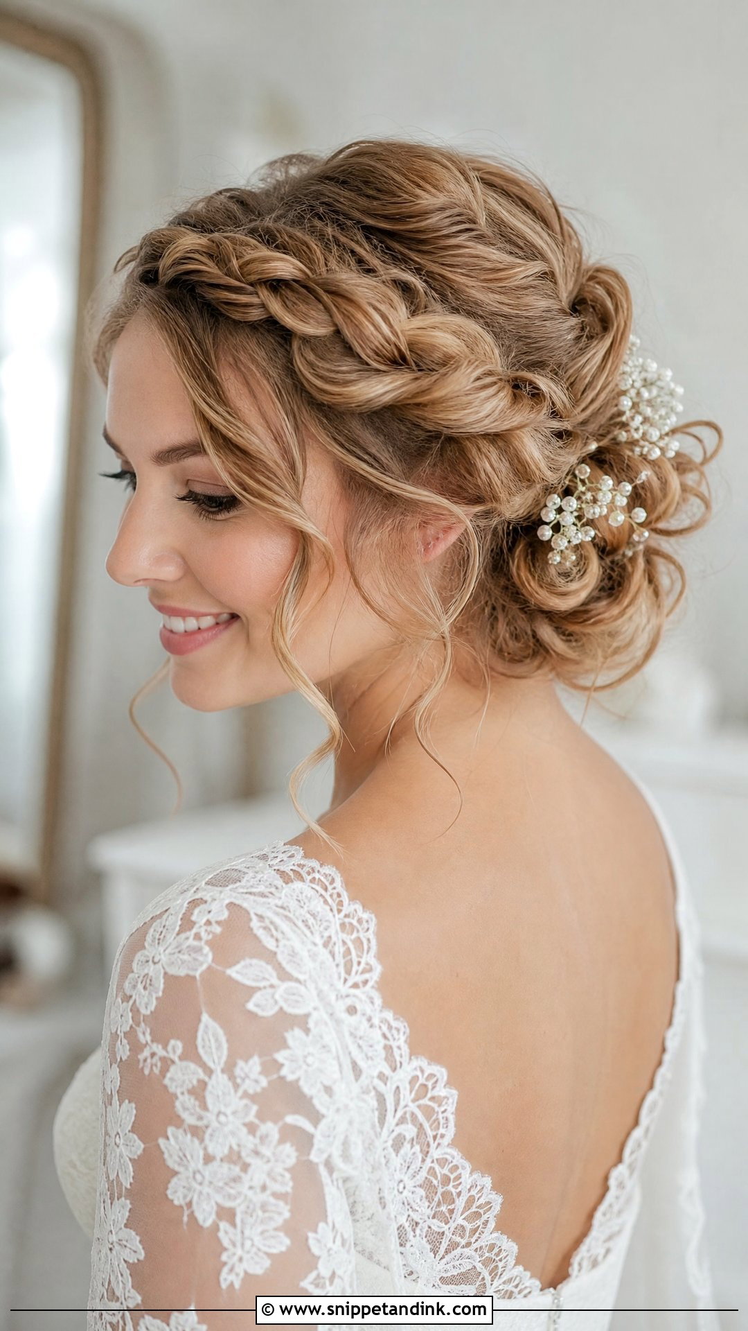 Curly Bridal Braided Updo - Snippet and Ink - 15 Bridal Hairstyle for Curly Hair Ideas