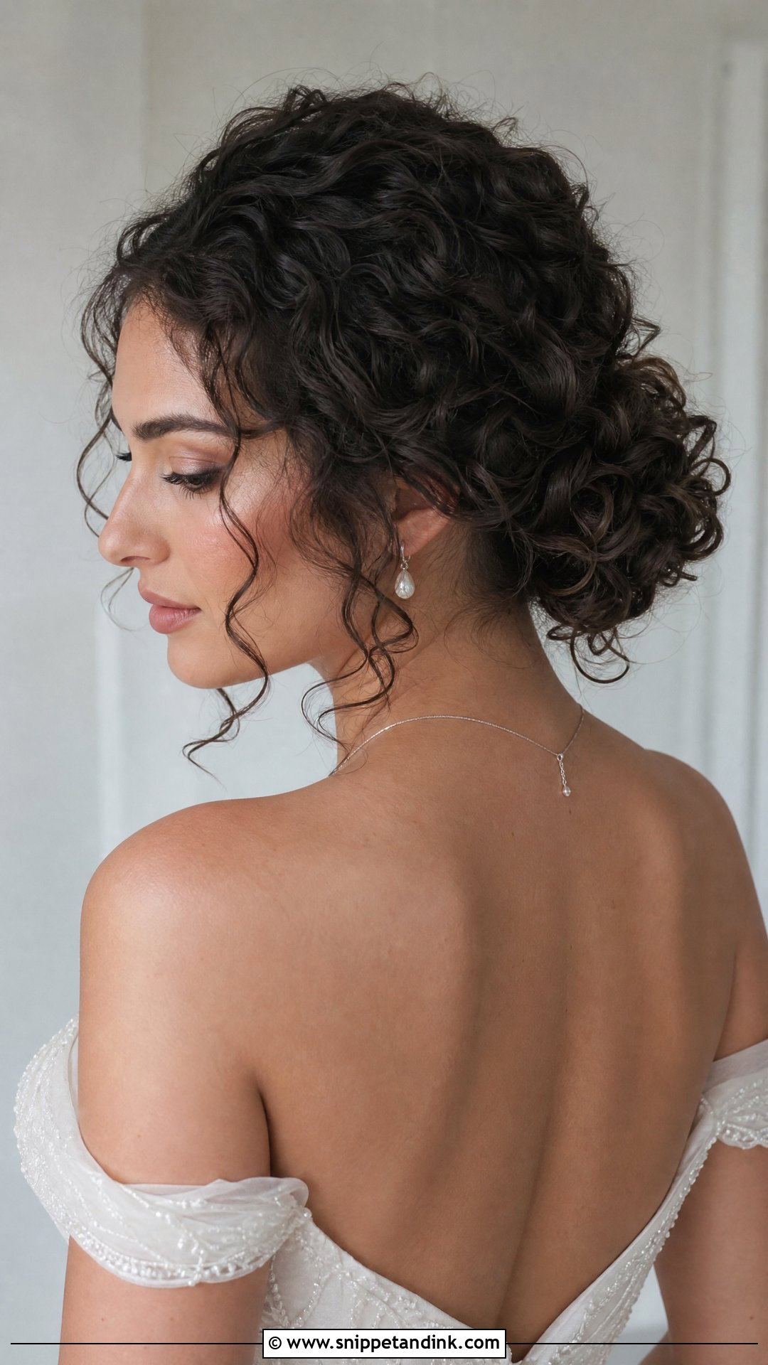 Curly Bridal Bun - Snippet and Ink - 15 Bridal Hair for Curly Hair Ideas
