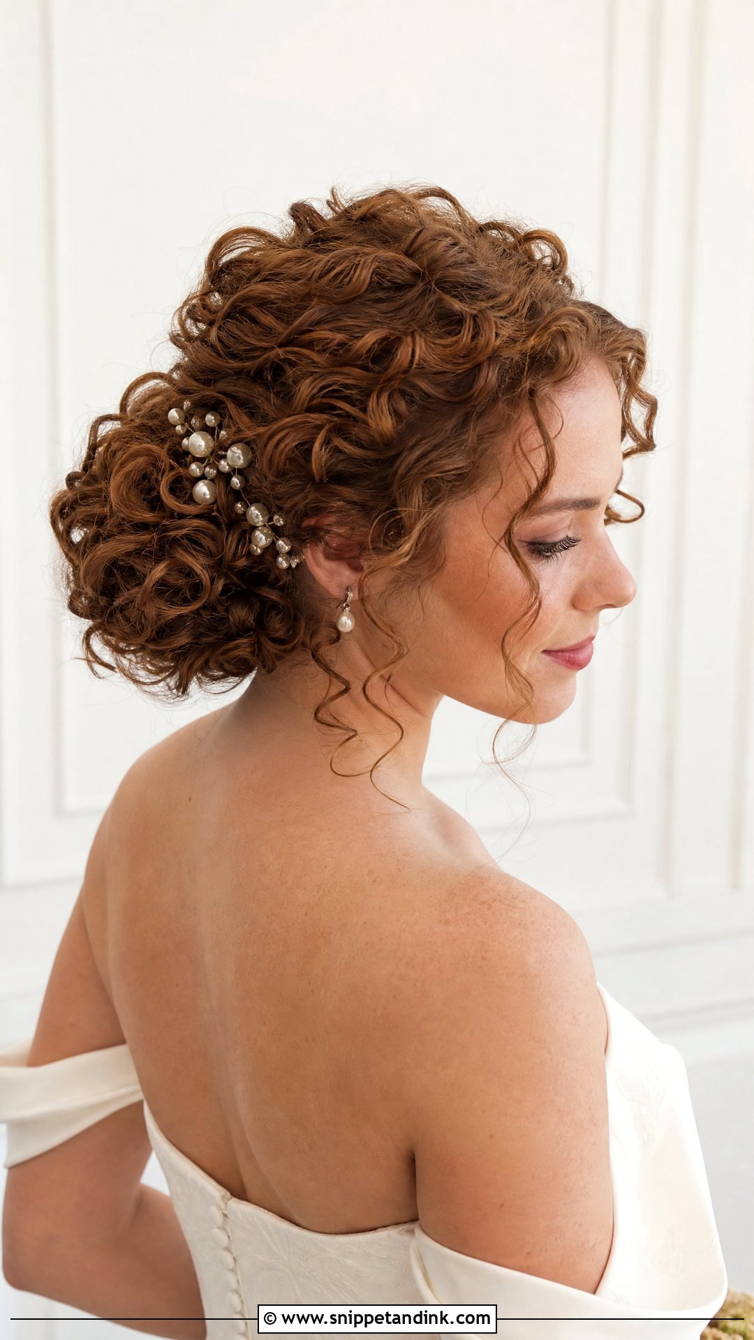 Curly Bridal Bun - Snippet and Ink - 15 Bridal Hairstyle for Curly Hair Ideas