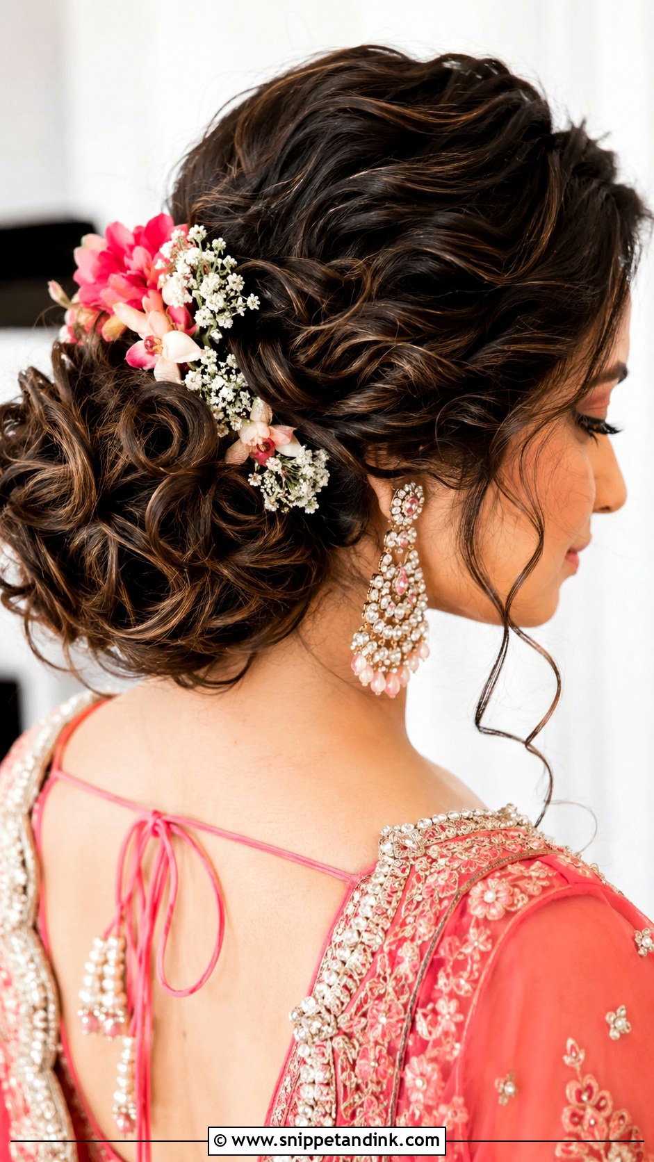 Curly Bridal Bun - Snippet and Ink - 25 Indian Bridal Hair Buns